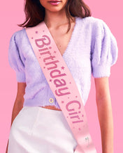 Load image into Gallery viewer, Pink Birthday Girl Sash, Party Accessory, Bday Gift